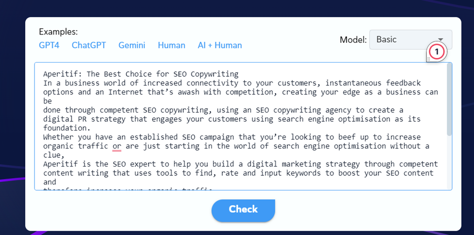 Upload or paste your content
